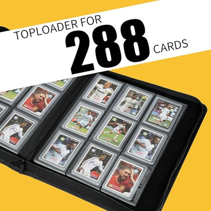 Toploader Binder,Holds 288 Toploaders,9 Pocket Double-Sided Top Loader Binders with Sleeves for 3 x 4'' Toploaders, Card Holder for Trading Cards or Sports Cards (Dark Blue)