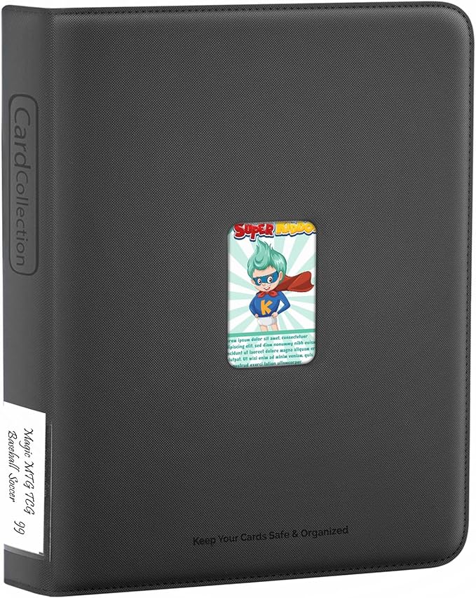 Premium ZiP Trading Cards Binder 9 Pockets, 936 Cards, Large Cards Book Album with Front Window & Lable Pocket, Card Collection Folder for TCG, MTG, Baseball, Football, Soccer and Games Cards