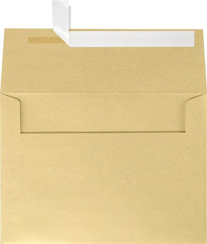 LUXPaper A7 Invitation Envelopes | Peel & Press | 5 1/4" x 7 1/4" | Blonde Metallic | 80lb. Text | 500 Qty