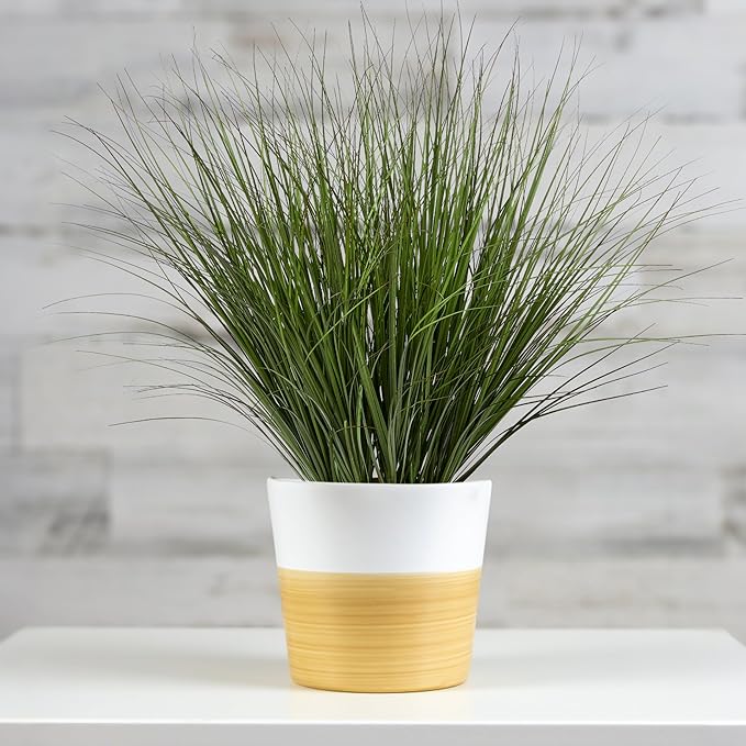 8PCS 17.3" Fake Plants Artificial Wheat Grass Greenery Plastic Plants Fake Grass Artificial Plants for Outdoor Decor Artificial Flower with Greenery Stems for Indoor Home Decoration