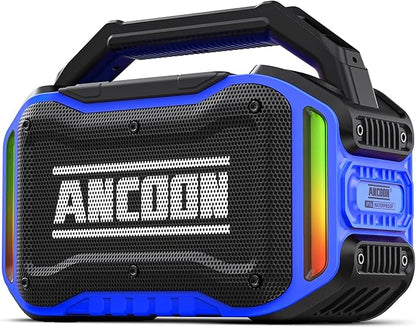 Speakers Bluetooth Wireless: 80W(Peak) Loud Speaker with Bass, 20H Playtime, IPX6 Waterproof, Large Jobsite Speakers for Work, Outdoor, Workshop, Garage, Portable Speaker with TWS (Blue)