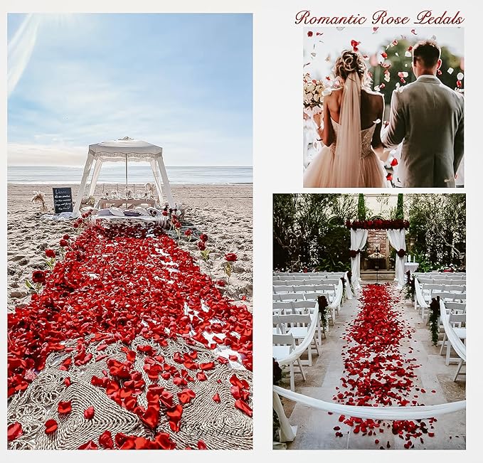 2000 Pcs Black Rose Petals Artificial Flower Petals Silk Black Rose Petals for Romantic Night,Wedding,Proposal Anniversary Flower Decorations