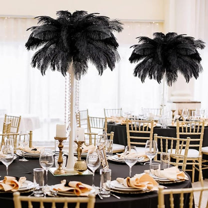 80 Pcs Large Natural Ostrich Feathers Plumes 14-16 Inch Bulk for DIY Crafts Wedding Party Centerpiece Vase