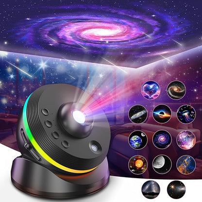 [6th Gen Upgraded] Planetarium Galaxy Projector, 13 in 1 Star Light Projector Starry Sleep Night Light with Dynamic Meteors,360° Rotation Nebula,4K HD&Large Scale Projection for Bedroom Decor，Kids