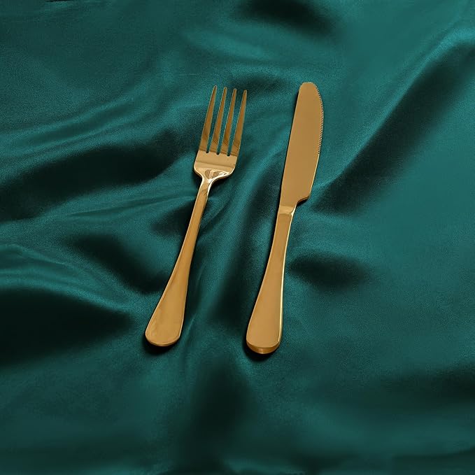 50 Pieces Forest Green Satin Napkins, 17" x 17" Square Table Napkins, Silky Soft Smooth Washable Napkins for Restaurant, Weddings, Dinner, Party Decoration