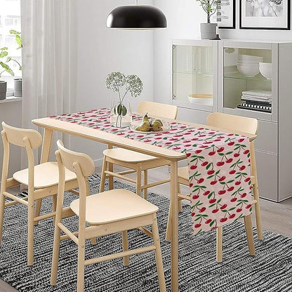 Cherry Table Runner,Spring Summer Fruit Table Runner for Kitchen Dining Table Home Party Decoration 13x72 Inch