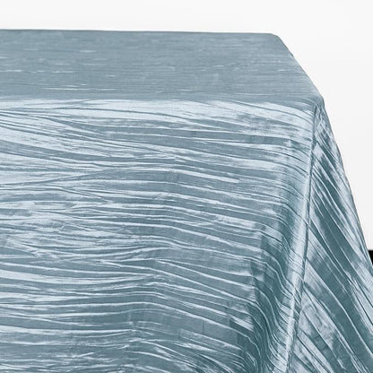 YOUR CHAIR COVERS - 90 x 156 inch Rectangular Crinkle Taffeta Tablecloth - Light Blue, Rectangle Table Linens for 8 ft Rectangular Tables, Wedding Crushed Table Cloth