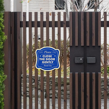 Custom Decorative Outdoor Metal Sign - Personalized Aluminum Driveway Sign, Waterproof, Made In USA - Design 3 Blue Steel 24x24 In