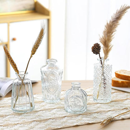 Glass Bud Vase 15 Pcs for Centerpieces Wedding,Home Decor,Bud Vases in Bulk for Flowers,Small Vases for Christmas,Birthday Party,Wedding,Valentine's Day,Mother's Day,Other Events Decorations(Clear)