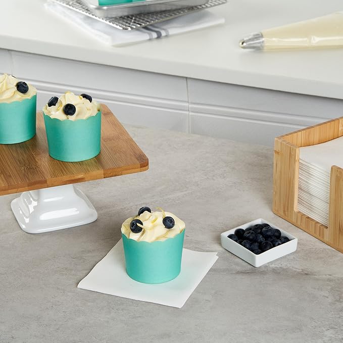 Panificio 6 Ounce Cupcake Wrappers, 200 Scalloped Baking Cups - Oven-Ready, Greaseproof, Turquoise Paper Cupcake Liners, Disposable, For Birthdays, Baby Showers, Or Weddings - Restaurantware