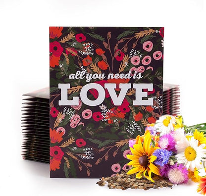 All You Need is Love Bouquet 25 Wildflower Packets for Planting, Perfect Valentines Gift, Garden Seeds to Grow Live Plants, Flowers - Bentley Seed Co.