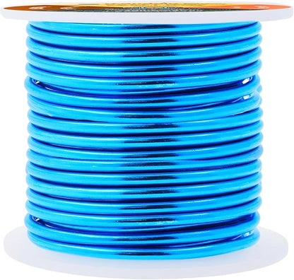 Mandala Crafts 8 Gauge Anodized Aluminum Craft Wire for Jewelry Making - 32 FT Colored Flexible Bondi Blue Wire - Bendable for Bonsai Armature Crafting Sculpting