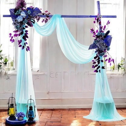 MDS Halloween Chiffon Draping Fabric - 2 Panel, 30" Wide x 40ft Long - Sheer Spooky Arbor & Canopy Drapery for Haunted House Backdrops, Party Ceilings, DIY Costumes & Themed Events - Teal