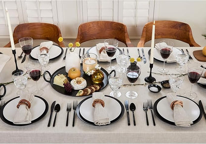 Solino Home Linen Tablecloth 60 x 156 Inch - Classic Hemstitch 100% Pure Linen Light Natural Table Cloth for Rectangle Tables - Machine Washable Tablecloth for Fall, Autumn, Thanksgiving