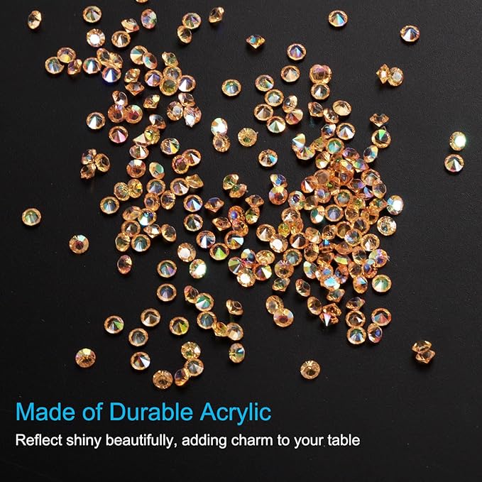 PATIKIL 14000Pcs Wedding Table Scatter Confetti Crystals 3mm Acrylic Diamonds Vase Fillers Gems for Table Centerpiece Decorations Bridal Shower Party, Yellow AB