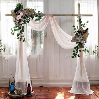 MDS Halloween Chiffon Draping Fabric - 2 Panel, 30" Wide x 40ft Long - Sheer Spooky Arbor & Canopy Drapery for Haunted House Backdrops, Party Ceilings, DIY Costumes & Themed Events - Nude