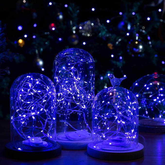 HXWEIYE 12 Pack 7ft 20LED Blue Fairy Lights Battery Operated for Mason Jar DIY Wedding Party Bedroom Patio Christmas Décor