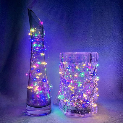 Fairy Lights 7Ft 20 LED Twinkle String Lights 3 Modes Battery Operated Waterproof Firefly Starry for Mason Jar Party Wedding Christmas Valentines Day Table Centerpieces(Rainbow,100 Pack)