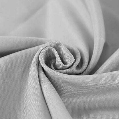 132 inch Round Tablecloth Washable Polyester Table Cloth Decorative Table Cover for Wedding Party Dining Banquet（132 inch,Silver）