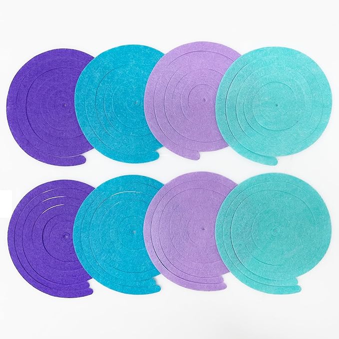 36 Pcs Mermaid Hanging Swirl Decorations Teal Purple Felt Swirl Streamer Spiral Ceiling Decorations Garland for Little Mermaid Under The Sea Birthday Wedding Bridal Shower Baby Shower Party Supplies