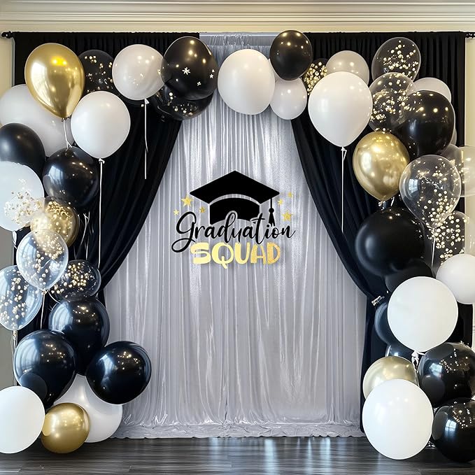 Outpain Thick 30 ft x 10 ft Silver Sequin Backdrop Curtain for Parties, Wrinkle Free Glitter Photo Backdrop Drapes 6 Panels 5x10ft Silver Back Drop Cloth for Wedding Christmas Photography Background