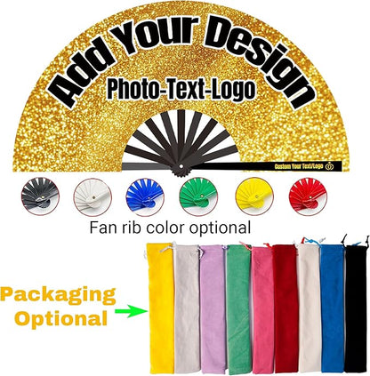 Custom Fans with Your Photo/Text - Personalized Folding Hand Fan for Line Dancing, Weddings, Parties | Decorative Gift for Women, Church Events & Dance Performances (200, 10 Inch)