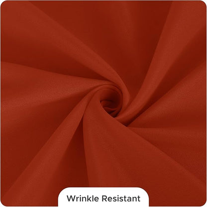 Fitable 8 Pack Round Tablecloths: Stain Resistant Wrinkle Free Fall Table Clothes, Washable Reusable Polyester Table Covers for Wedding Thanksgiving Party Birthday Banquet Reception(Rust, 84 Inch)