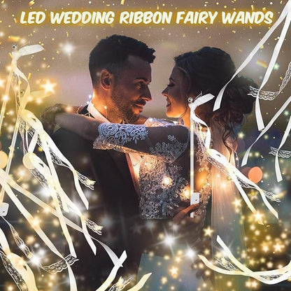 68PCS Light up Wands for wedding, Wedding Wands Streamers with 3 Colorful Flashing Modes, Fairy Wands, LED Silk Fairy Wand with Bells for Wedding, New Year, Thanksgiving, Concert