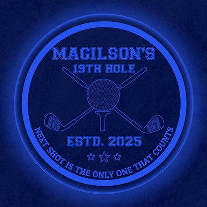 Custom Golf LED Bar Sign – Personalized Color Changing Acrylic Wall Decor for Home Bar, Man Cave, Game Room, or Patio (Golf Bar, 12 INCHES)