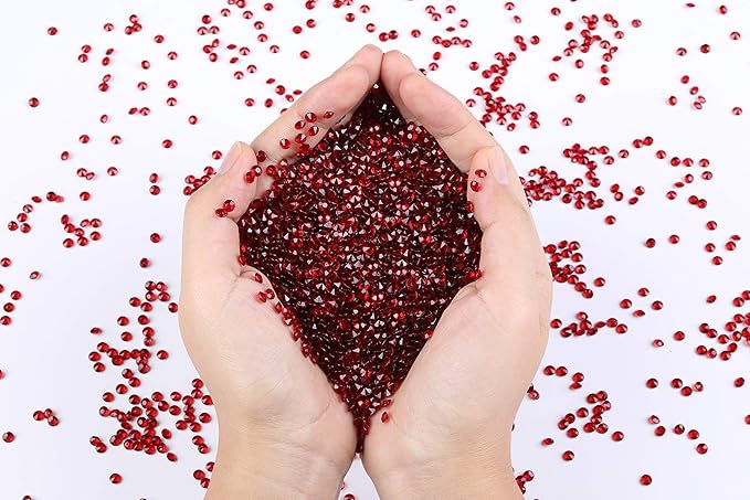 10000 pcs/Pack Wedding Table Scatter Confetti Crystals Acrylic Diamonds Vase Fillers 4.5 mm Rhinestones for Wedding, Bridal Shower, Vase Beads Decorations (Burgundy)
