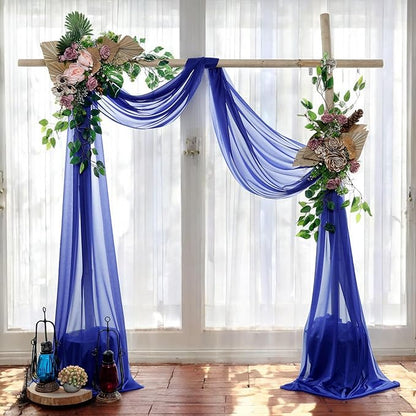 MDS Halloween Chiffon Draping Fabric - 1 Panel, 30" Wide x 75ft Long - Sheer Spooky Arbor & Canopy Drapery for Haunted House Backdrops, Party Ceilings, DIY Costumes & Themed Events - Royal Blue