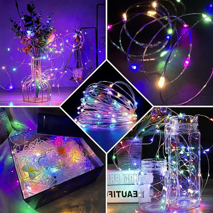 12 Pack Fairy Lights 7Ft 20 LED Twinkle String Lights 3 Modes Battery Operated Waterproof Firefly Starry for Mason Jar Party Wedding Christmas Valentines Day Table Centerpieces,Multicolor