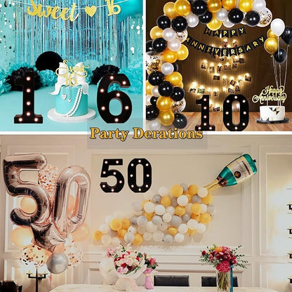 OYCBUZO Light Up Black Alphabet Marquee Number Sign LED Marquee Number Lights Sign for Night Light Home Bar Christmas Lamp Birthday Party Wedding Decoration 1
