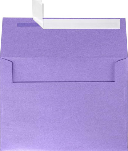 LUXPaper A7 Invitation Envelopes | Peel & Press | 5 1/4" x 7 1/4" | Amethyst Metallic | 80lb. Text | 500 Qty