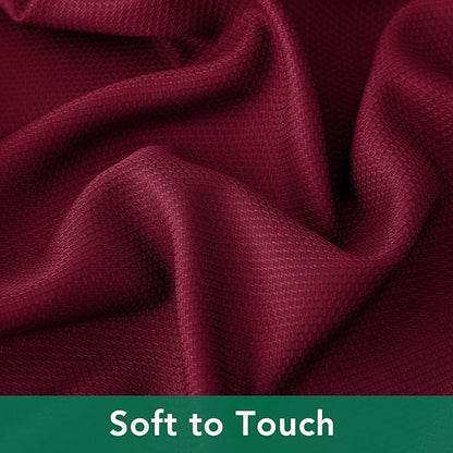 Biscaynebay Textured Fabric Christmas Square Table Cloth 60x60 Square, Burgundy Water Resistant Tablecloths for Dining, Kitchen, Wedding, Parties etc. Machine Washable