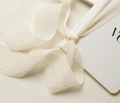 White Vow Books with Ribbons (Set of 2) - 5.625 x 4 Minimalist Pocket Sized Wedding Ceremony Vow Renewal Speech, Gift for Bride to Be & Newly Engaged Couple, 48 Lined Pages