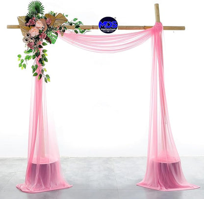 MDS Halloween Chiffon Draping Fabric - 1 Panel, 30" Wide x 50ft Long - Sheer Spooky Arbor & Canopy Drapery for Haunted House Backdrops, Party Ceilings, DIY Costumes & Themed Events - Coral
