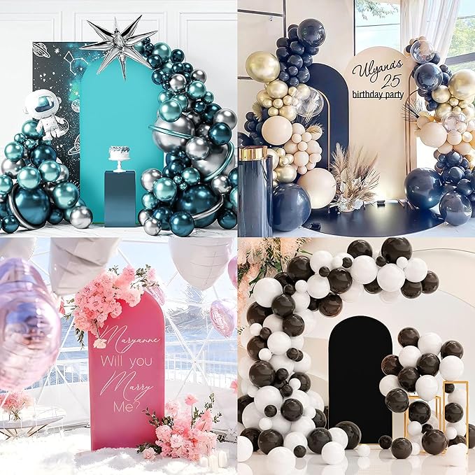 Wedding Arch Cover 7.2FT 6FT Arch Backdrop Cover Spandex Fitted Arch Cover for Round Top Chiara Backdrop Stand Covers for Wedding Birthday Party Baby Shower Banquet Ceremony Decoration