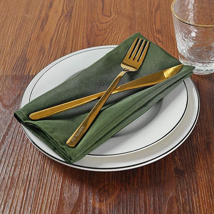 Cloth Napkins 20x20 inch Washable Polyester Dinner Napkins Soft Table Napkins for Wedding Party Dining Banquet(Willow,50PCS)