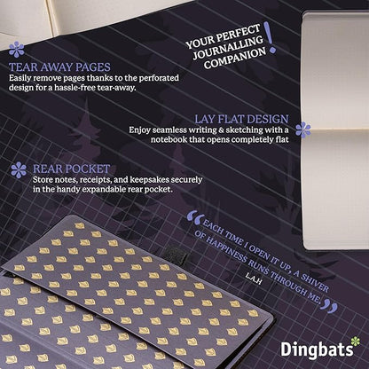 Dingbats A5 Wildlife Notebook Journal Hardcover, Cream 100gsm Ink-Proof Paper, 6.1 x 8.5 inches, 192 pages (Black Duck, Dotted).