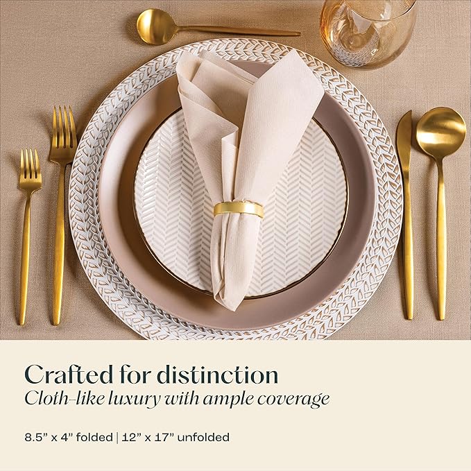 200-Pack Disposable Linen-Feel Light Green Napkins, 12" x 17" Cloth-Like Paper Dinner Napkins For Wedding, Bathroom, Party Or Event