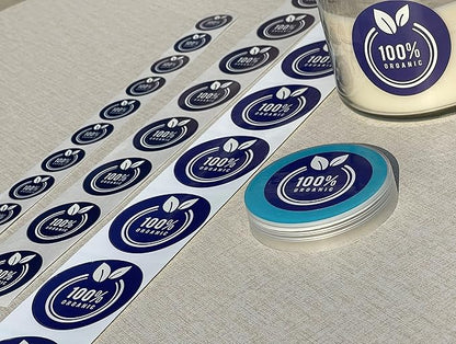 Custom Stickers Label Rolls, Build Your Own Stickers/Labels Any Design Premium Gloss BOPP Sticker, Personalized for Business Logo, Printed Sticker Labels 50+ (3 Inch Circle)