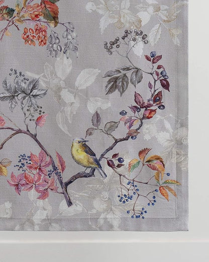 Maison d' Hermine Table Runner 100% Cotton Single Layer Table Runners 48 inches Long for Thanksgiving Christmas Decorations Home Kitchen Dining Party Wedding (Equinoxe - Grey, 14.5" x 48")