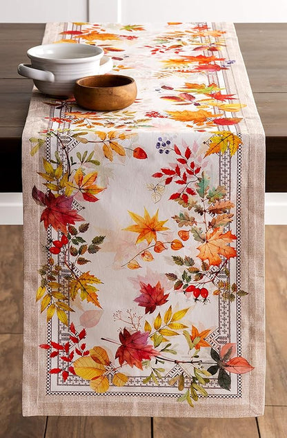 Maison d' Hermine Table Runner 100% Cotton Single Layer Table Runners 72 inches Long for Thanksgiving Christmas Decorations Home Kitchen Dining Party Wedding (Amarante, 14.5" x 72")
