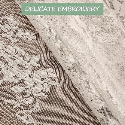 Jayla White Lace Tablecloth for Rectangular Tables, Vintage Style Wedding Table Cloths for Reception, Baby Shower, Birthday Party, Formal Dining, Dinner Parties 54 X 108 Inches