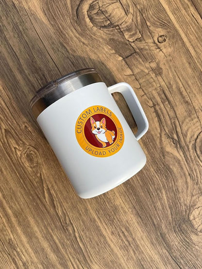 Custom Stickers Label Rolls, Build Your Own Stickers/Labels Any Design Premium Gloss BOPP Sticker, Personalized for Business Logo, Printed Sticker Labels 50+