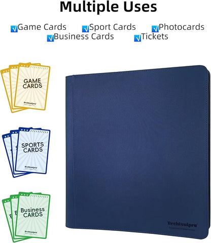 20 Pockets Premium Card Binder 1024 Cards Trading Card Binders Side Load Card Storage Display Album(20 Pocket 1280 Card Slot,Blue)