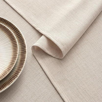 MIULEE Ivory Linen Tablecloth 60x84 Inch Rectangle Table Cloth Waterproof,Stain Resistant & Wrinkle Resistant for Dining Party Wedding