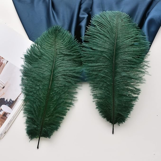 Ballinger Blackish Green Ostrich Feathers Bulk- 24pcs 10-12inch for Wedding Party Centerpieces Christmas Decor