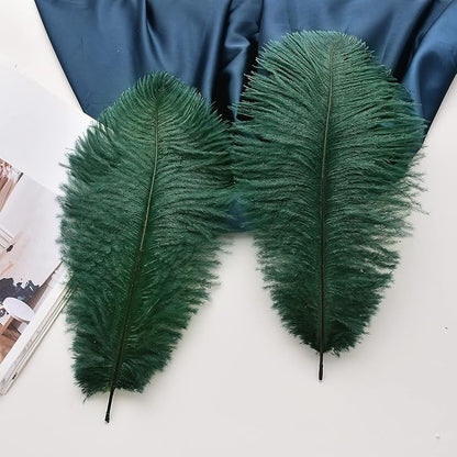 Ballinger Blackish Green Ostrich Feathers Bulk- 24pcs 10-12inch for Wedding Party Centerpieces Christmas Decor
